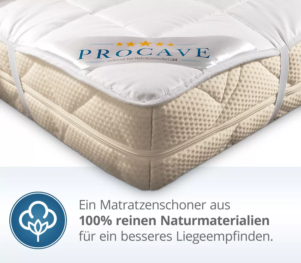 PROCAVE Baumwolle Matratzenschoner als Unterbett Matratzenauflage aus Deutschland aus Natur