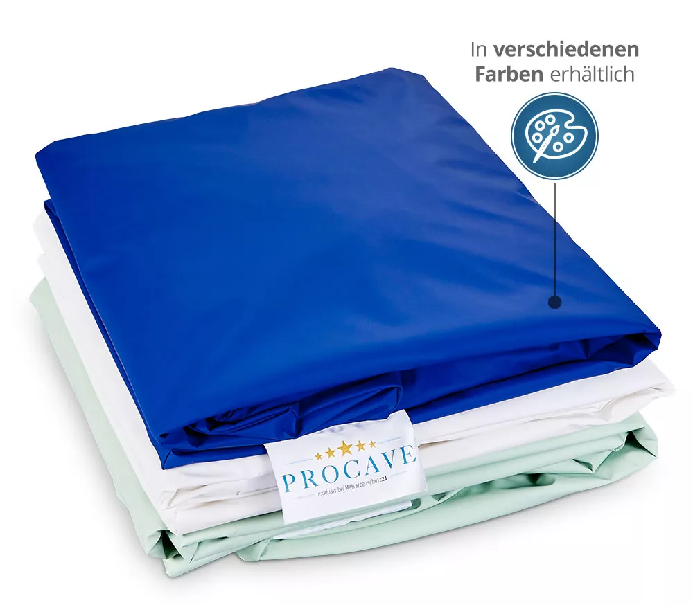 wasserdichtes Spannbettlaken in blau abwischbar bei Inkontinenz Matratzenschutz24 by PROCAVE