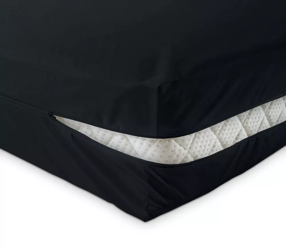unversteppter Matratzenbezug in schwarz aus Baumwolle Matratzenschutz24 by PROCAVE