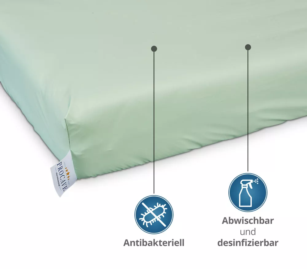 wasserdichtes Spannbettlaken in grün abwischbar bei Inkontinenz Matratzenschutz24 by PROCAVE