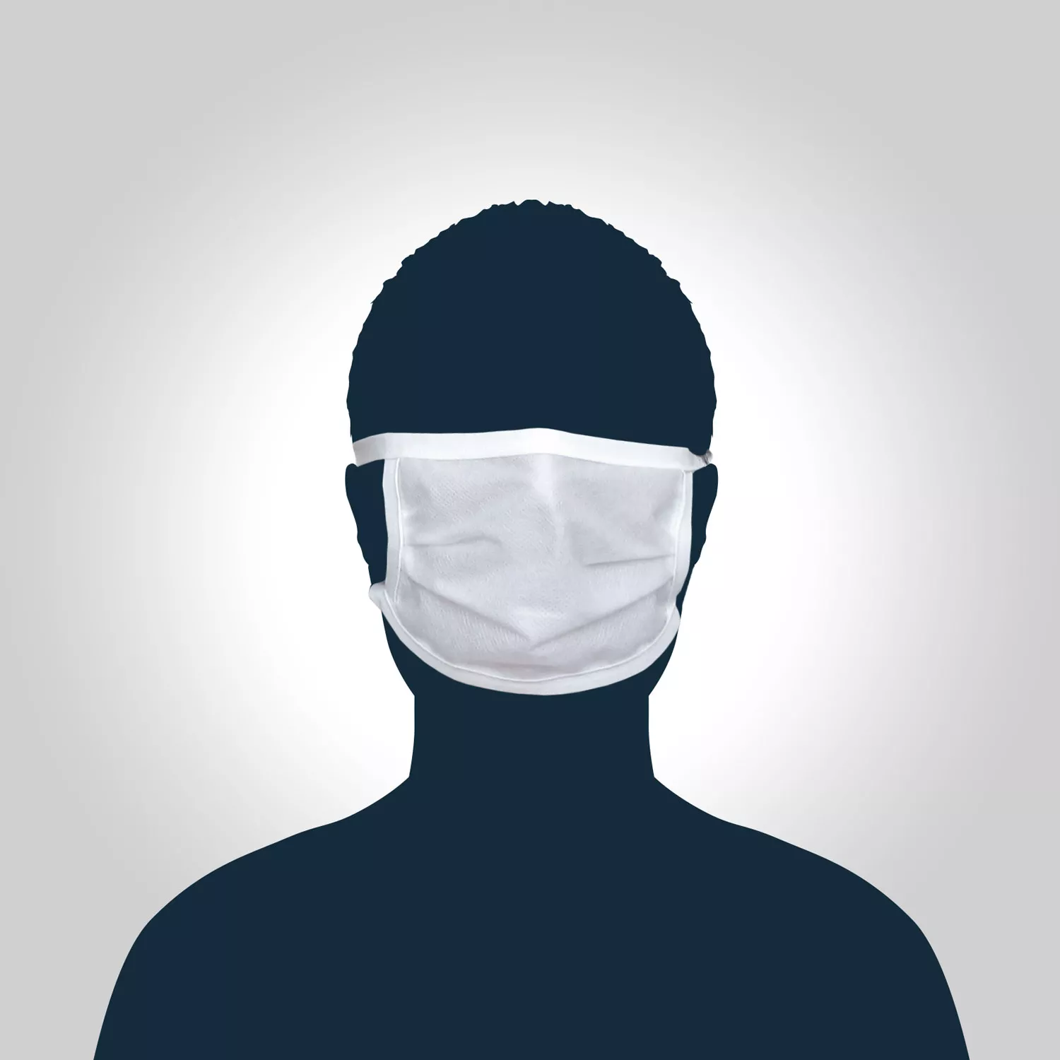 PROCAVE Wiederverwendbare Mundbedeckung mit Bindebänder: SET 10 Stück Mundbedeckung Frontalansicht