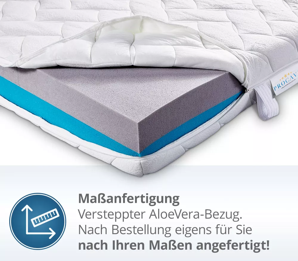 Aloe Vera Matratzenbezug versteppt als Ersatzbezug für Matratzen in vielen Größen waschbar Matratzenschutz24 by PROCAVE