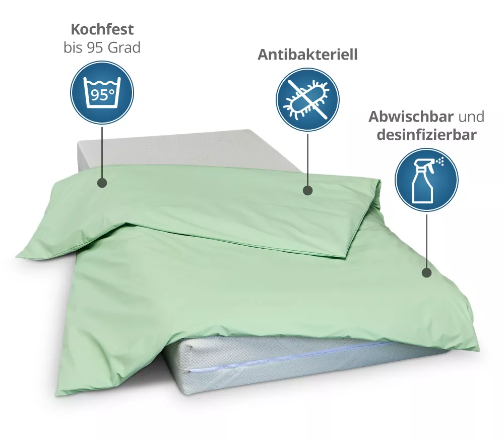 wasserdichter Inkontinenz Bettdeckenbezug abwischbar in grün