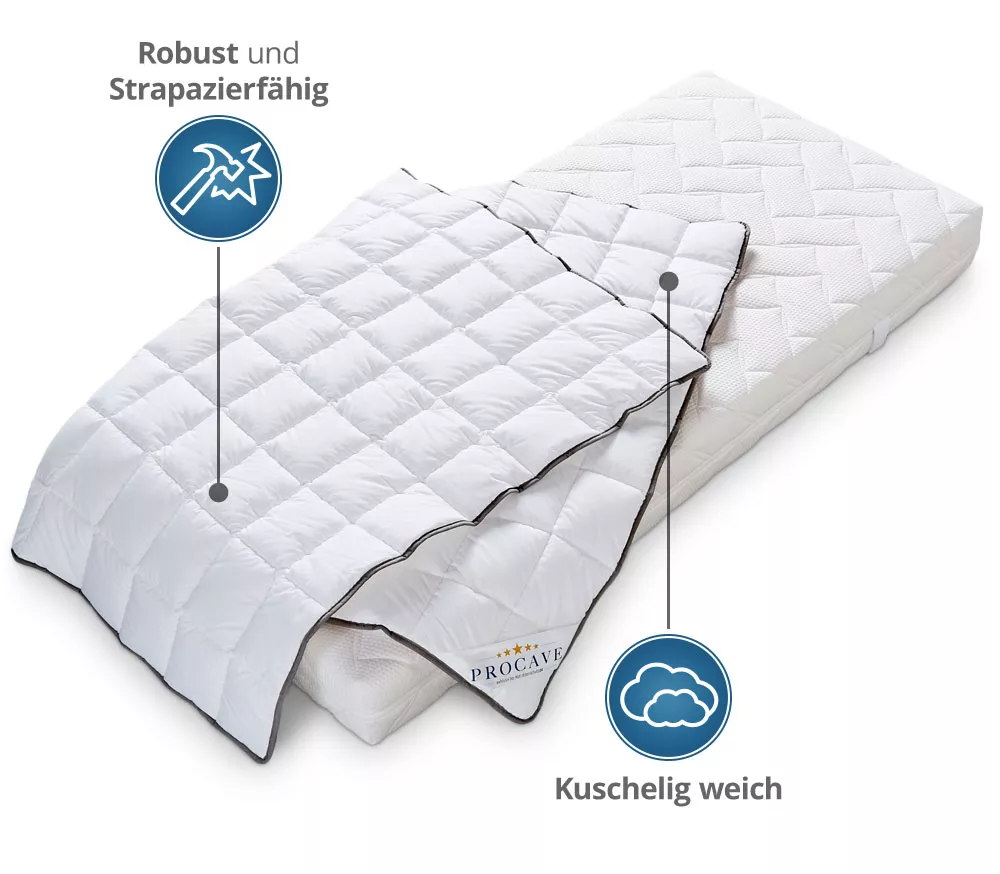 OBJEKT Bettdecken Steppdecken kochfest in Hotel-Qualität PROCAVE Matratzenschutz24 aus Deutschlans