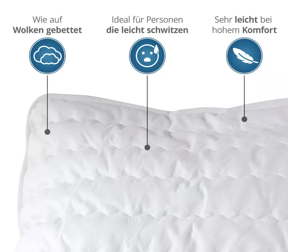 PROCAVE Kissen Kopfkissen versteppt Steppkissen Matratzenschutz24 aus Deutschland