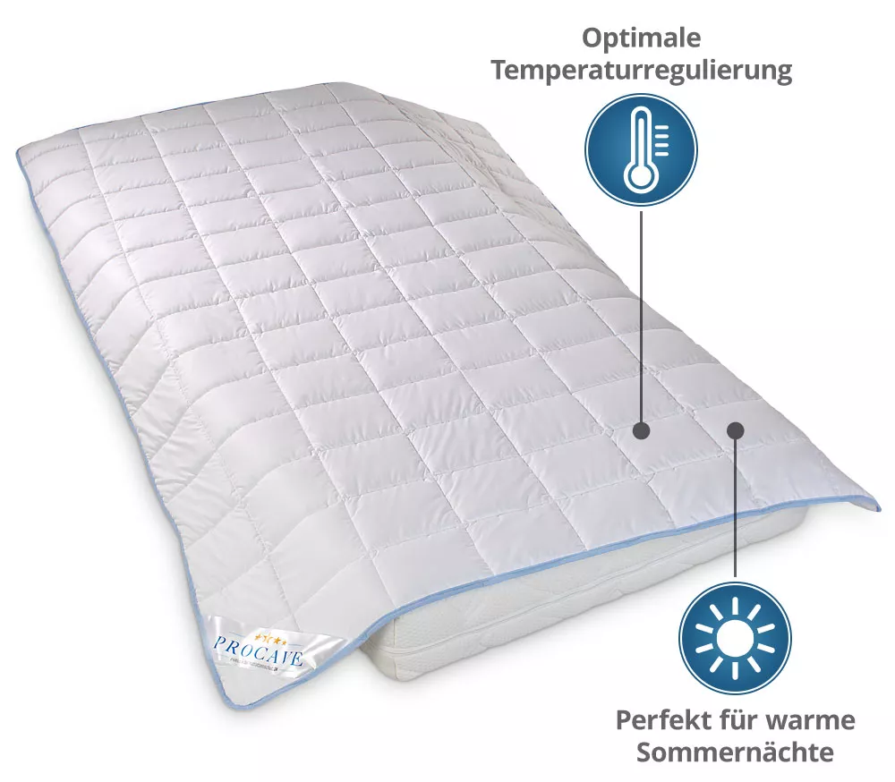 PROCAVE TopCool kochfeste Qualitäts-Sommerbettdecke für den Sommer Matratzenschutz24